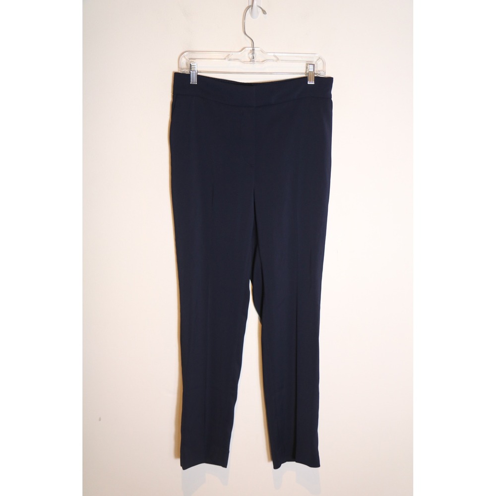 Quince Stretch Crepe Ankle Pant Womens 8 Navy High Rise Work Neutral Casual‎
